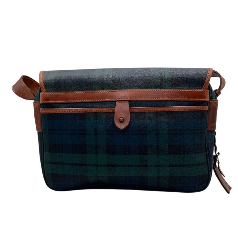 POLO RALPH LAUREN Shoulder Bag, Green Tartan Check Leather with Logo Plate an... - Picture 3 of 10